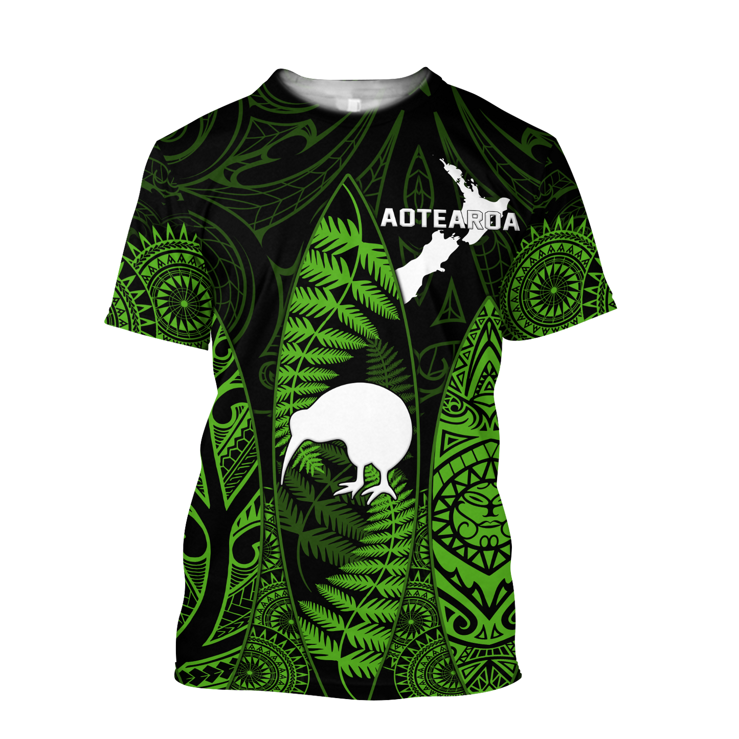 New zealand maori surf green 3d all over printed for men and women