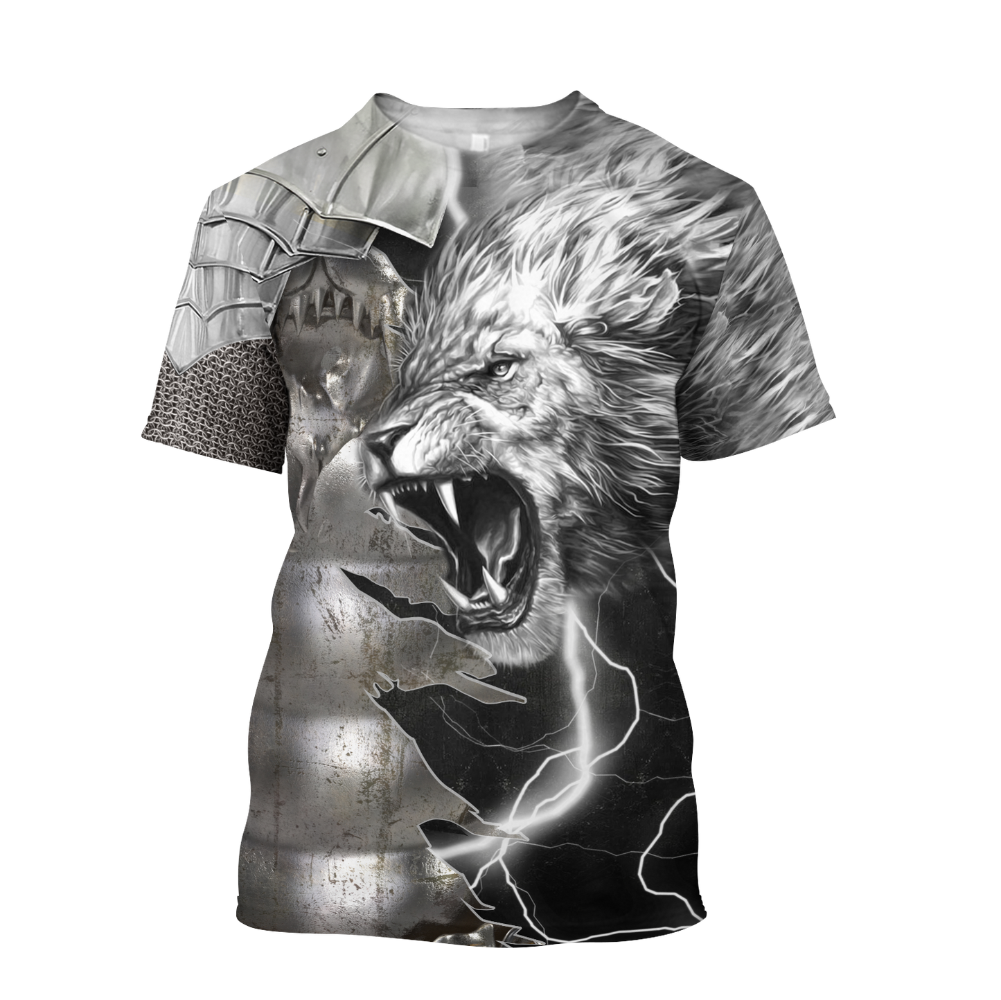 Lion Warrior Amor Tattoo 3D All Over Printed Unisex Shirts