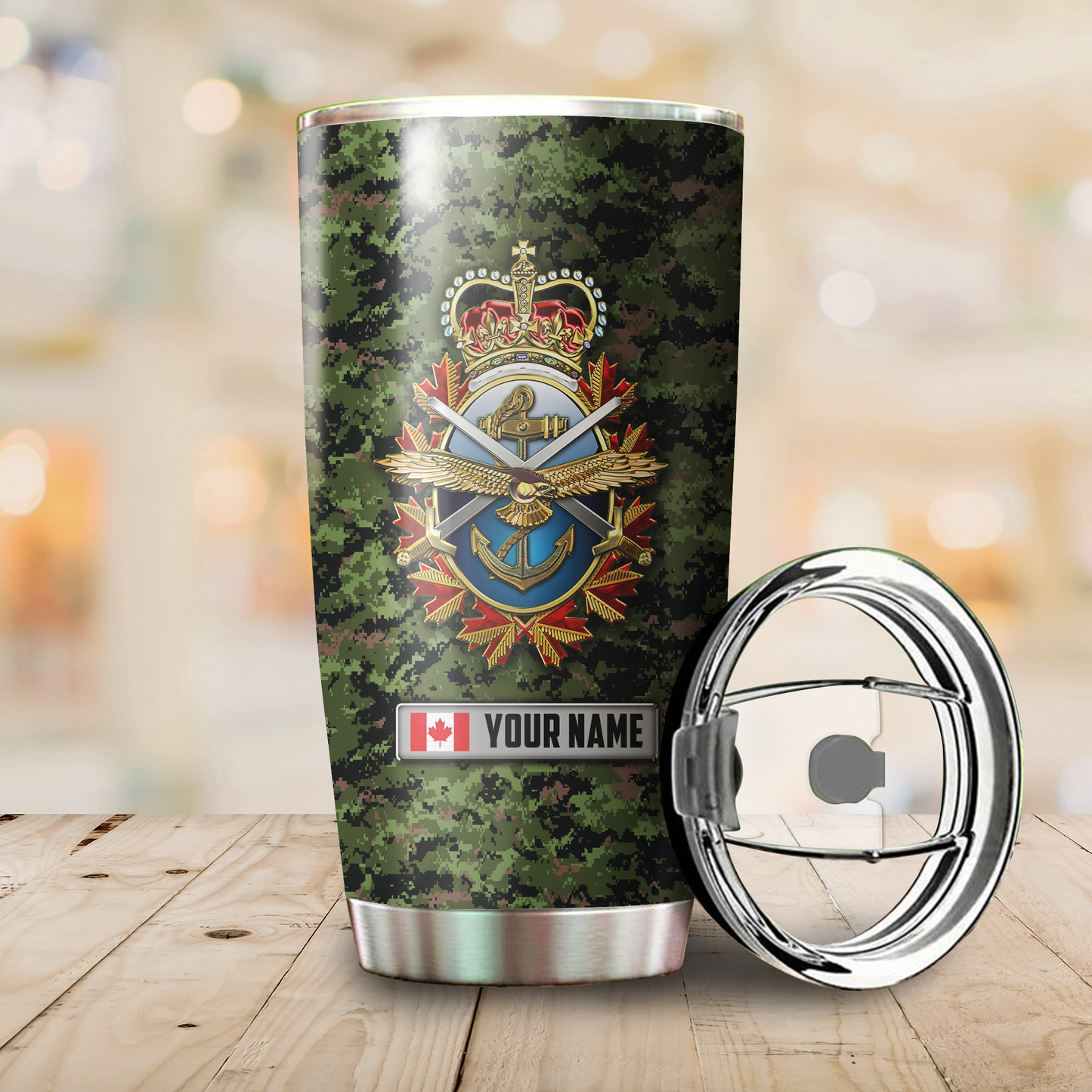 Personalized Name XT Canadian Veteran Stainless Steel Tumbler PD19032101