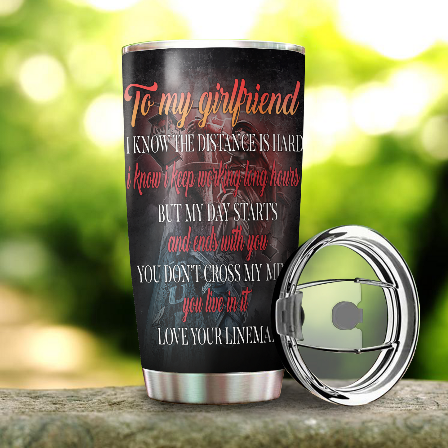 Premium Personalized To My Girlfriend Lineman Tumbler MEI