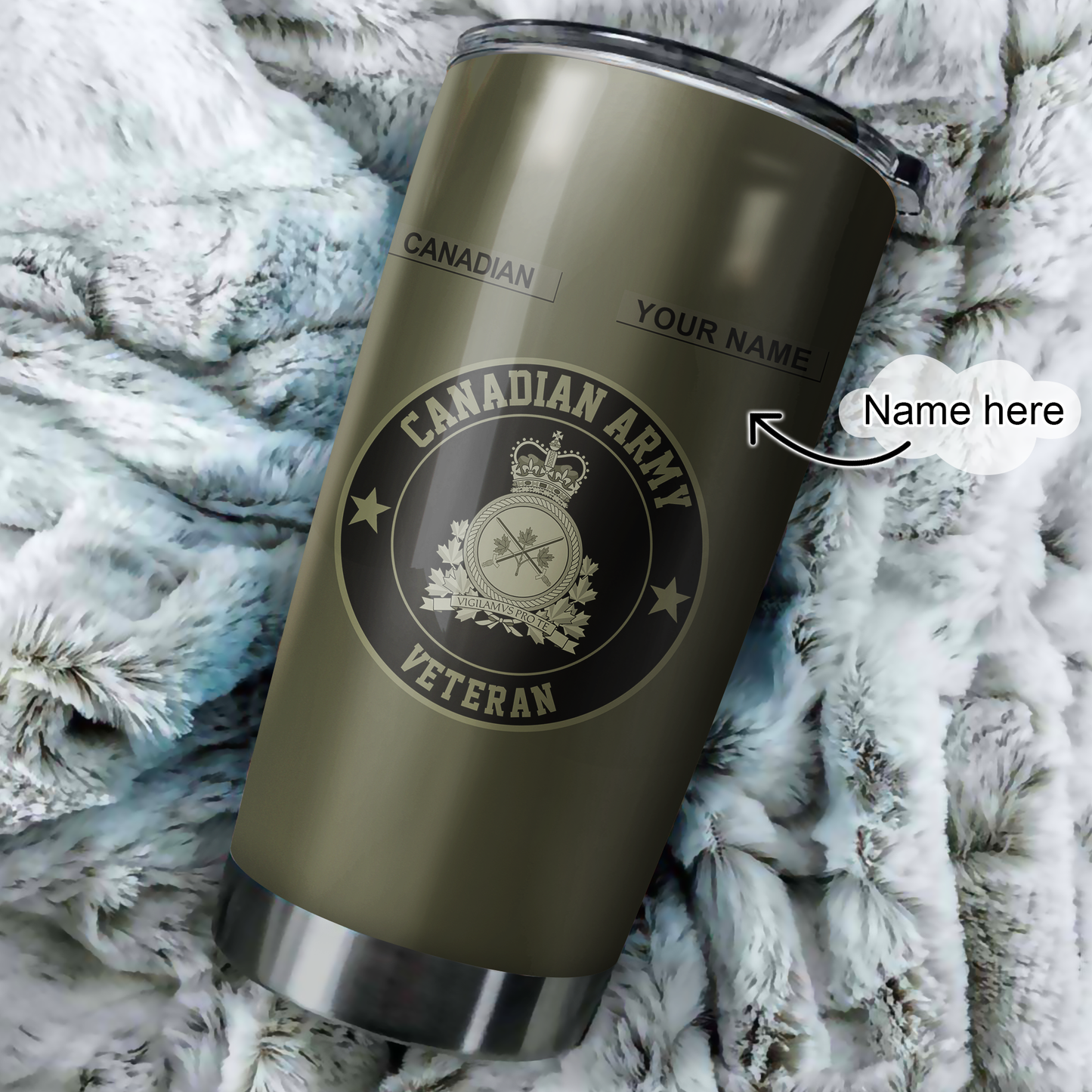 Personalized Name XT Canadian Veteran Stainless Steel Tumbler 04032105.CXT
