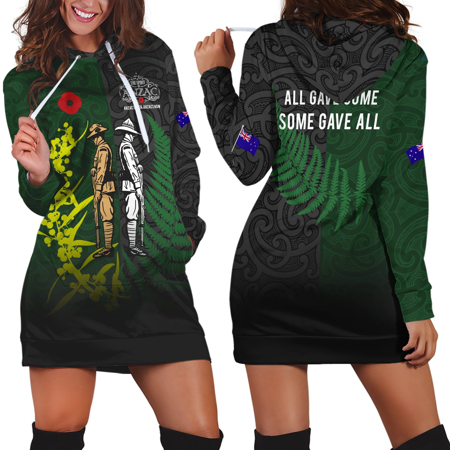 ANZAC day fern-wattle lest we forget Kiwi and Australia Soldier TR200202 - Amaze Style™-Apparel