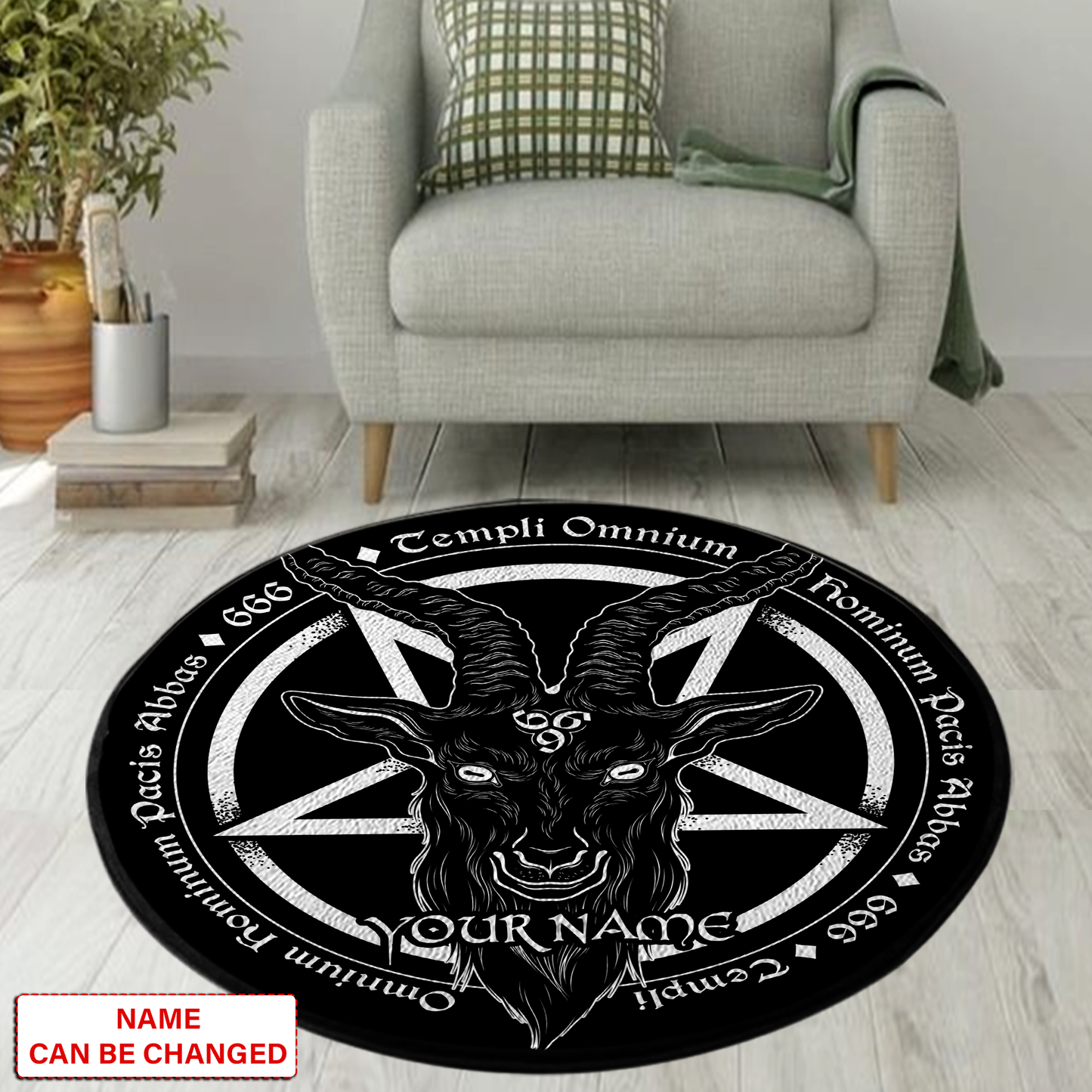 Customize Name Satanic Circle Rug MH24052101