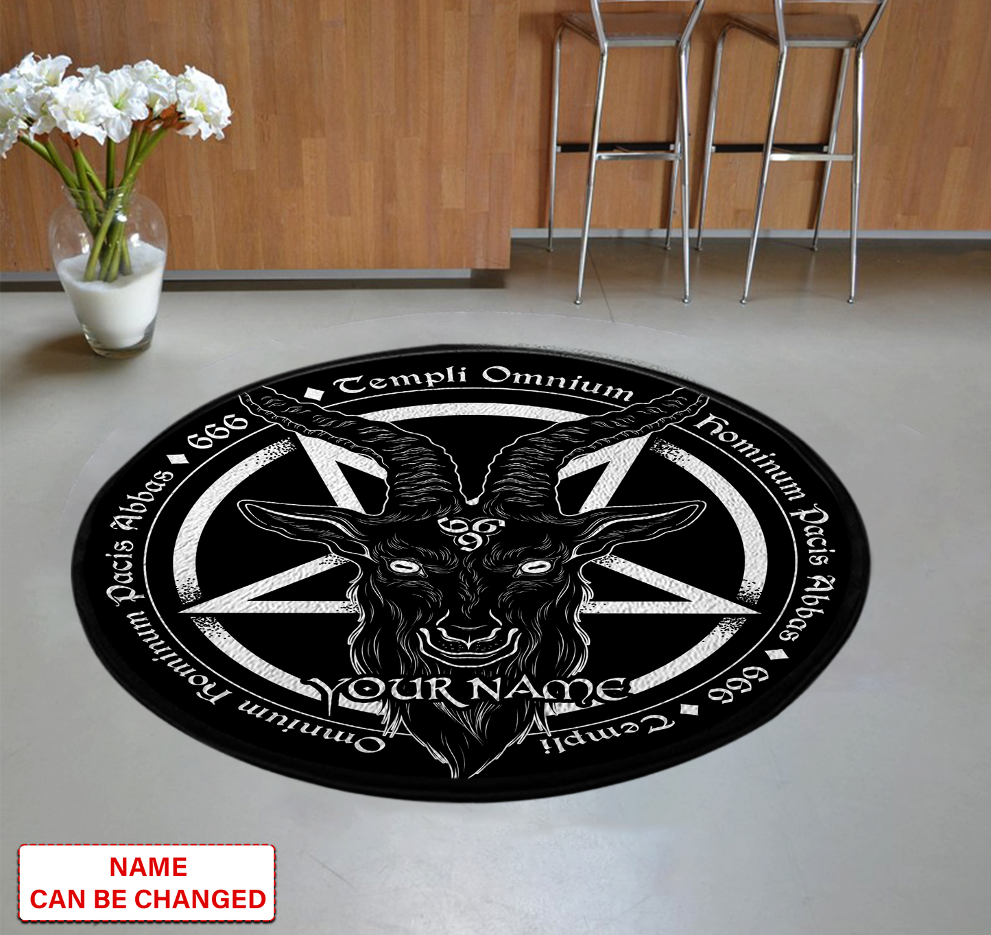 Customize Name Satanic Circle Rug MH24052101