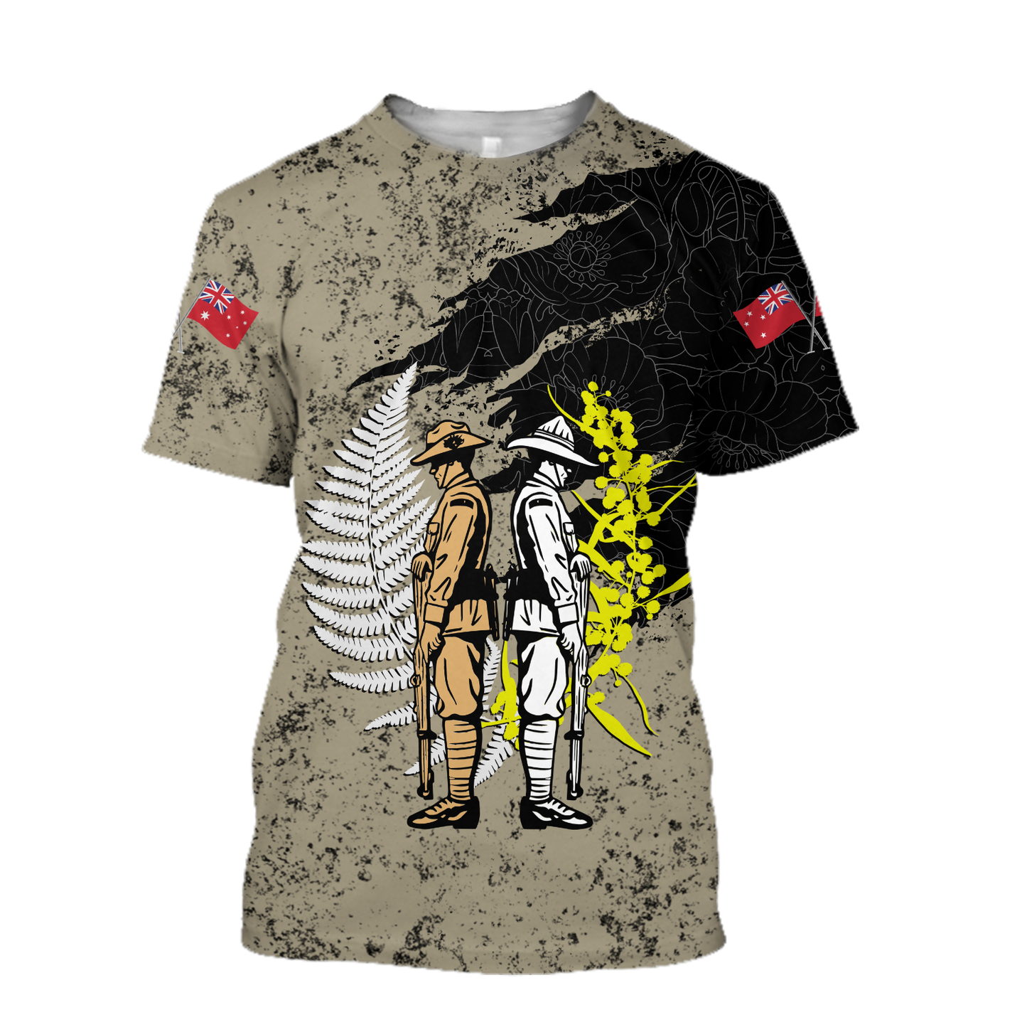 Anzac day in my heart Australia and Kiwi Veteran 3D print shirt