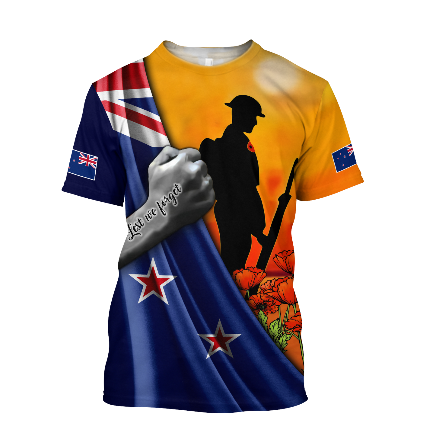 Lest we forget New Zealand Veteran 3D print shirt