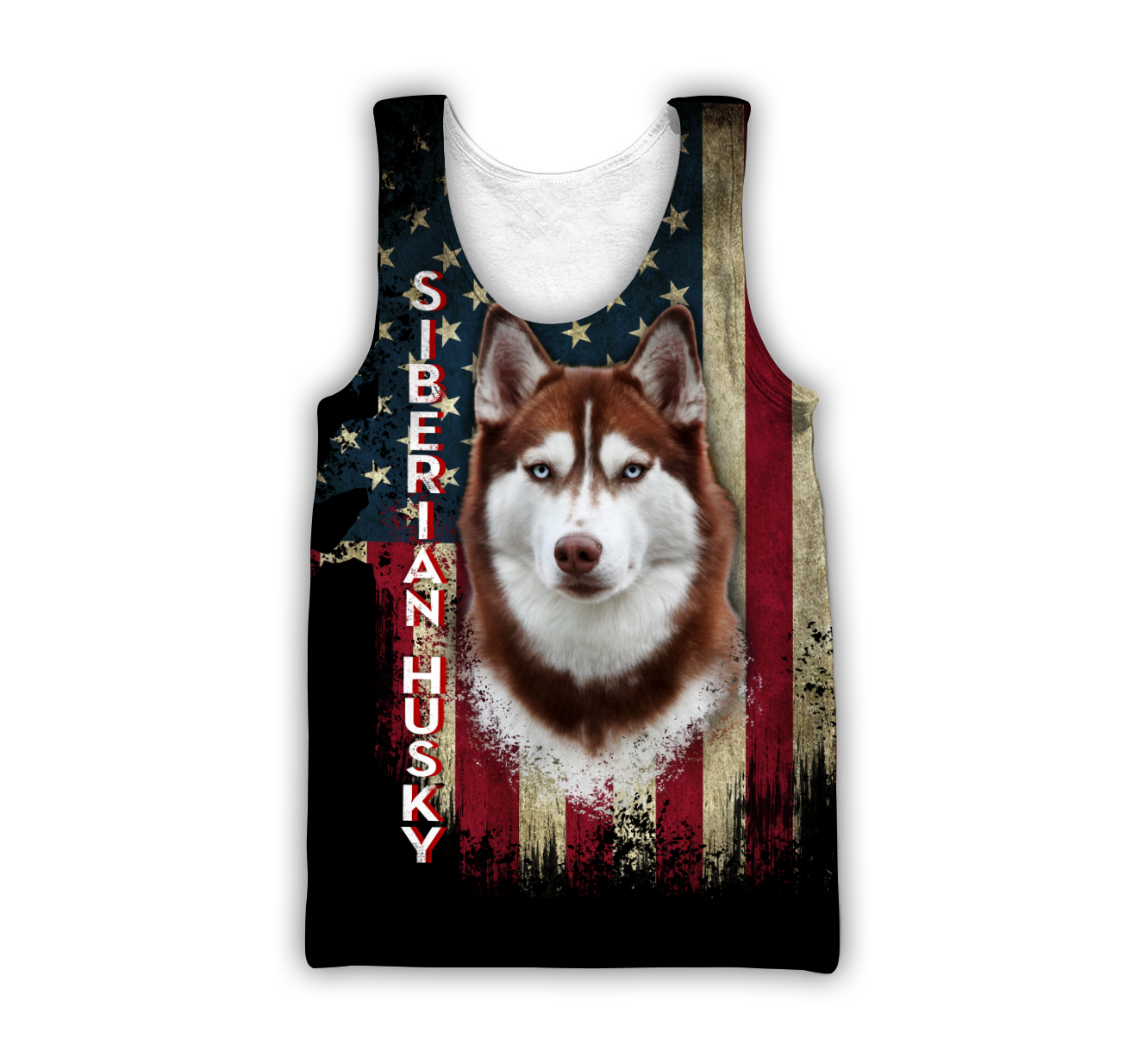 Husky Siberian American Flag 3D All Over Print Hoodie