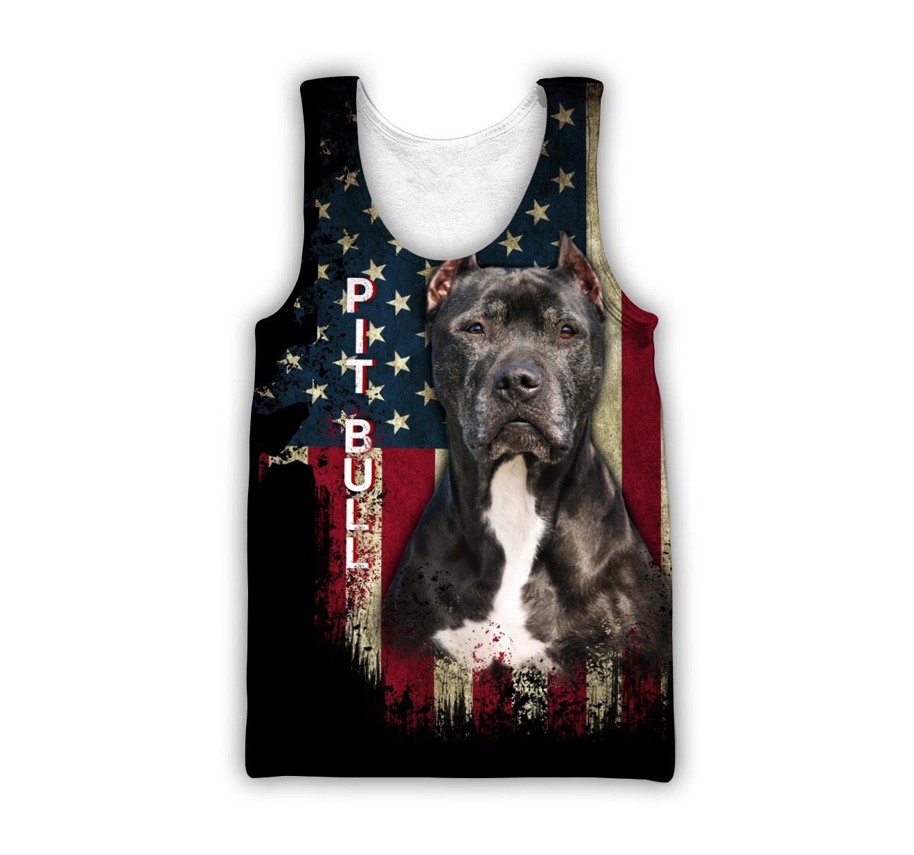 Pit Bull Terrier American Flag 3D All Over Print Hoodie