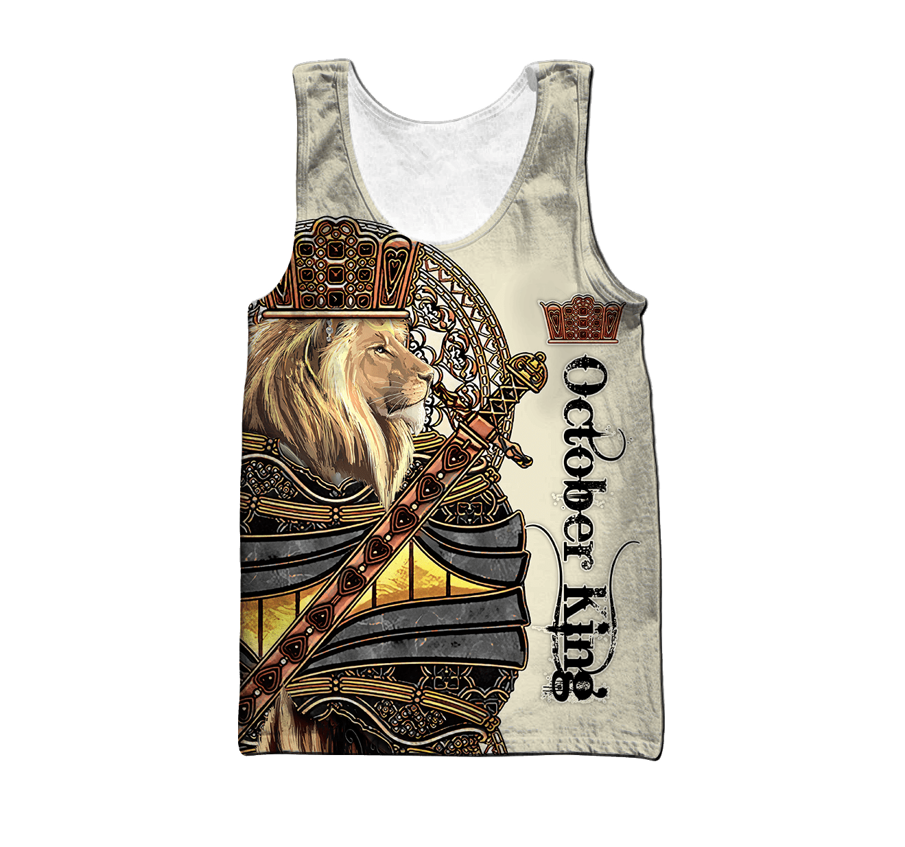 October Black King Lion 3D All Over Printed Unisex Shirts