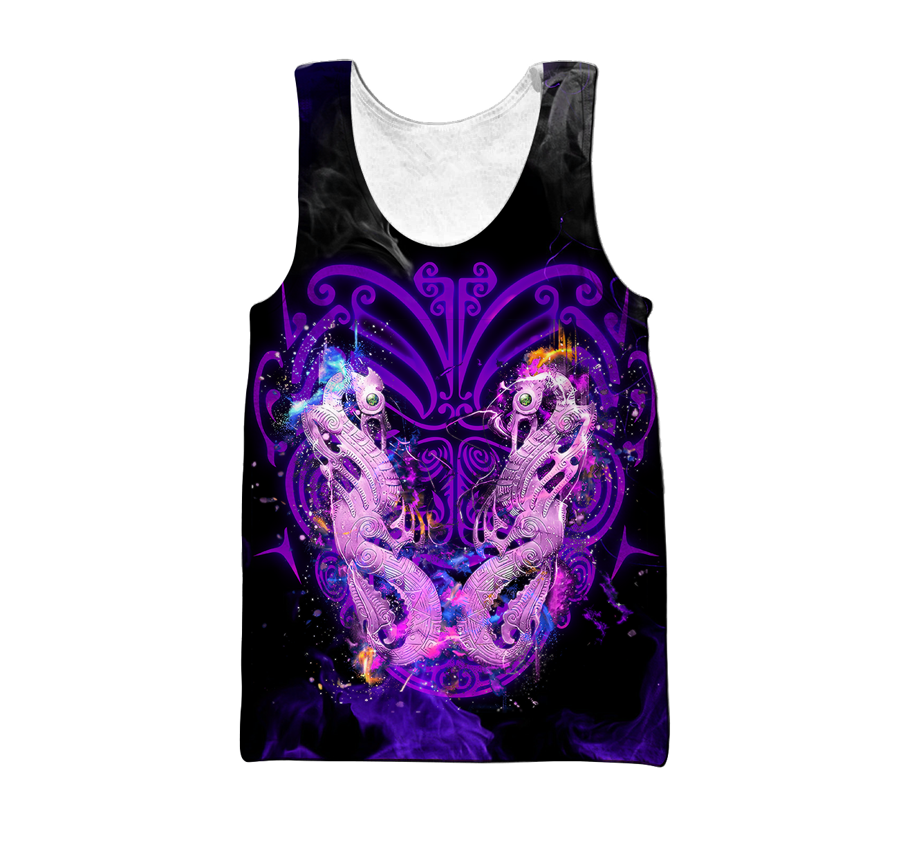 Maori moko manaia new zealand 3d all over printed shirt and short for man and women MH0407201-Apparel-PL8386-Tank top-S-Vibe Cosy™