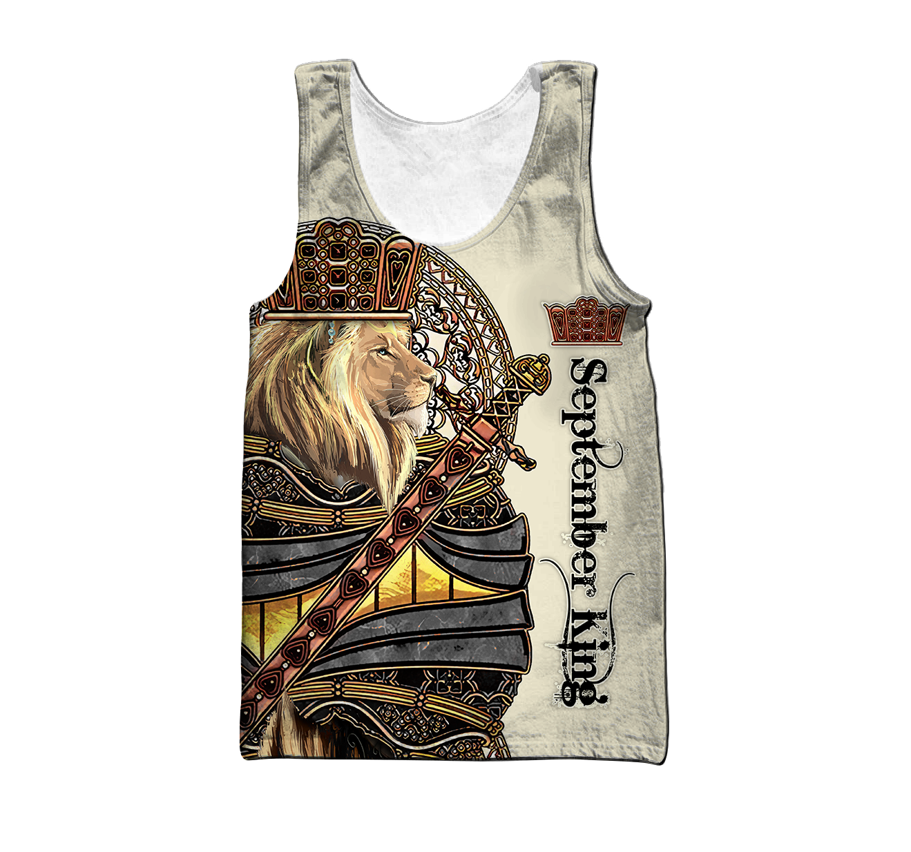 September Black King Lion 3D All Over Printed Unisex Shirts