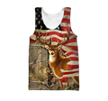 Deer Hunting America Flag 3D All Over Printed Shirts LAM