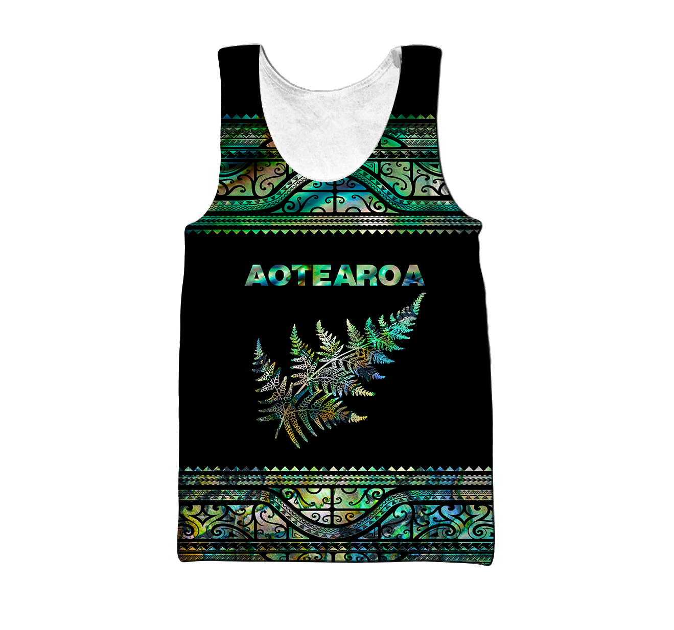 Aoteatoa New Zealand Maori Silver Fern - Paua Shell 3d all over printed shirt and short for man and women-Apparel-PL8386-Tank top-S-Vibe Cosy™
