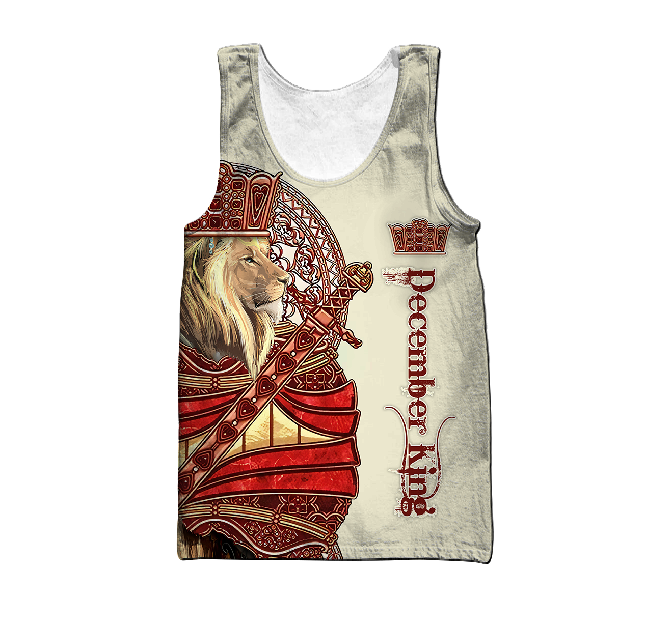 Custom Name December King Lion 3D All Over Printed Unisex Shirts