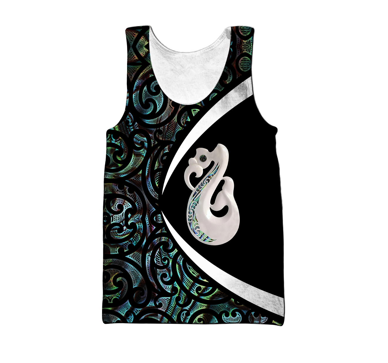 Aotearoa Manaia Silver Fern Paua Shell 3d all over printed shirt and short for man and women-Apparel-PL8386-Tank top-S-Vibe Cosy™