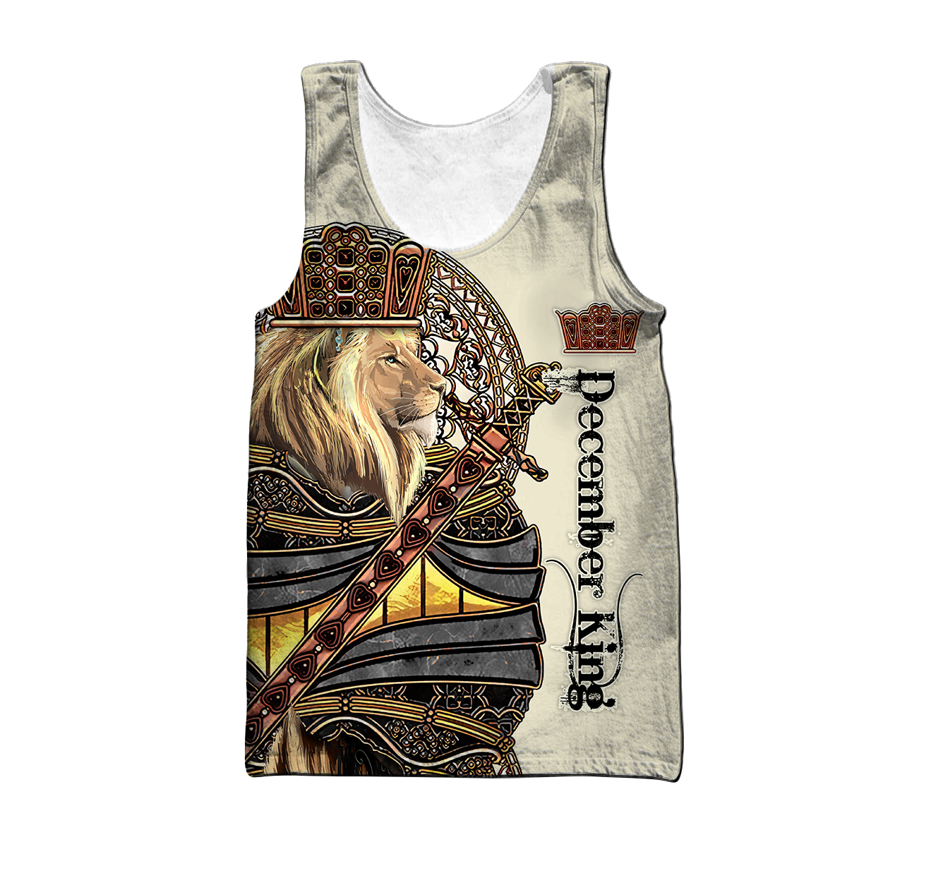 December Black King Lion 3D All Over Printed Unisex Shirts