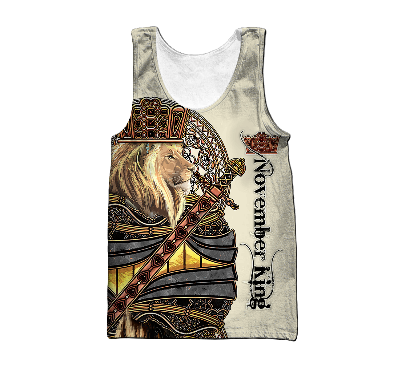November Black King Lion 3D All Over Printed Unisex Shirts