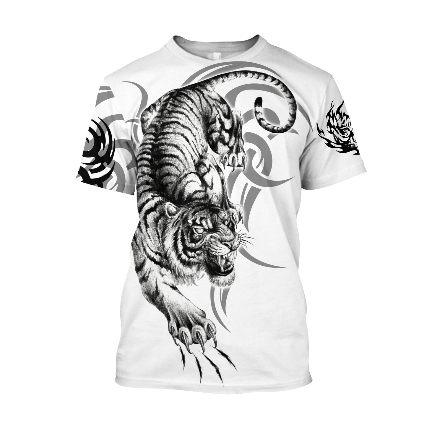 White Tiger Tattoo 3D All Over Printed Unisex Shirts