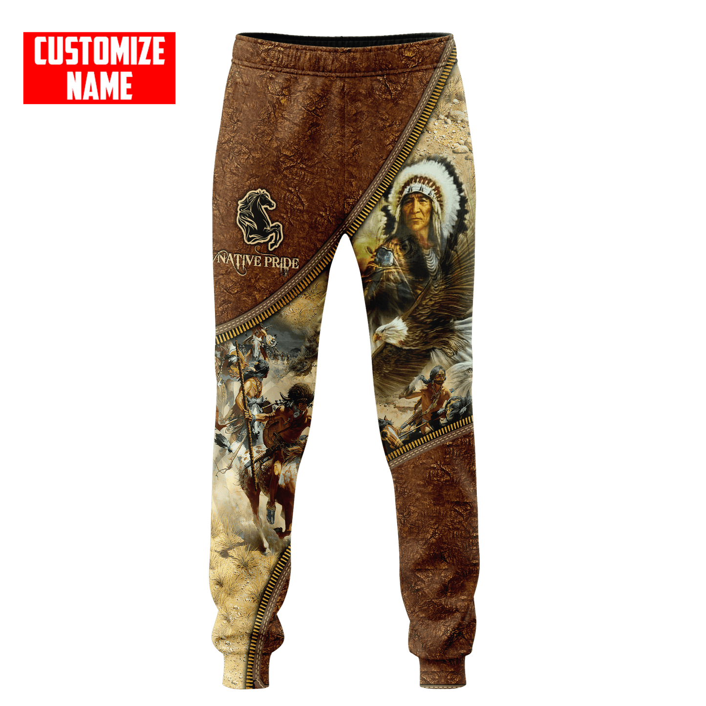 Customized name Eagle Chief Native Warrior American Spirit 3D All Over Printed Shirts