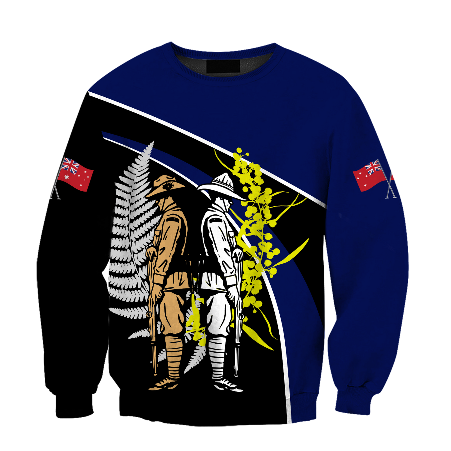 The ode fern-wattle Australia and Kiwi Veteran blue 3D print shirts