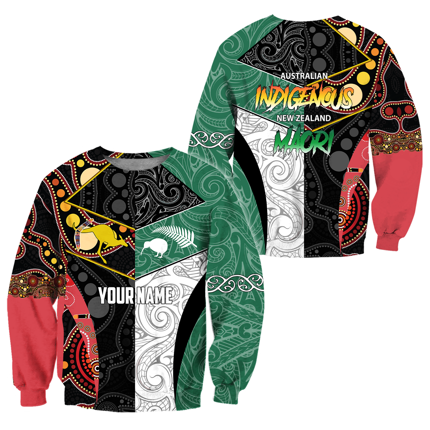 Custom Name Australia Indigenous And New Zealand Maori 3D All Over Printed Unisex
