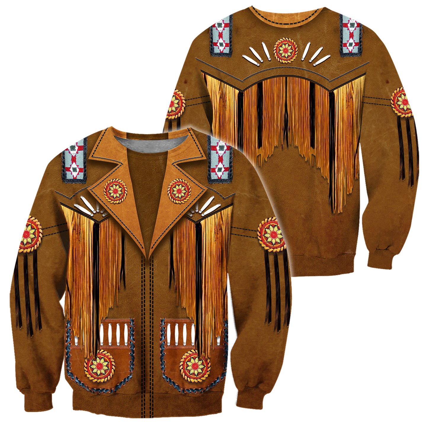 Native Cowboy Jacket No16 Cosplay 3D Over Printed Unisex Deluxe Hoodie ML