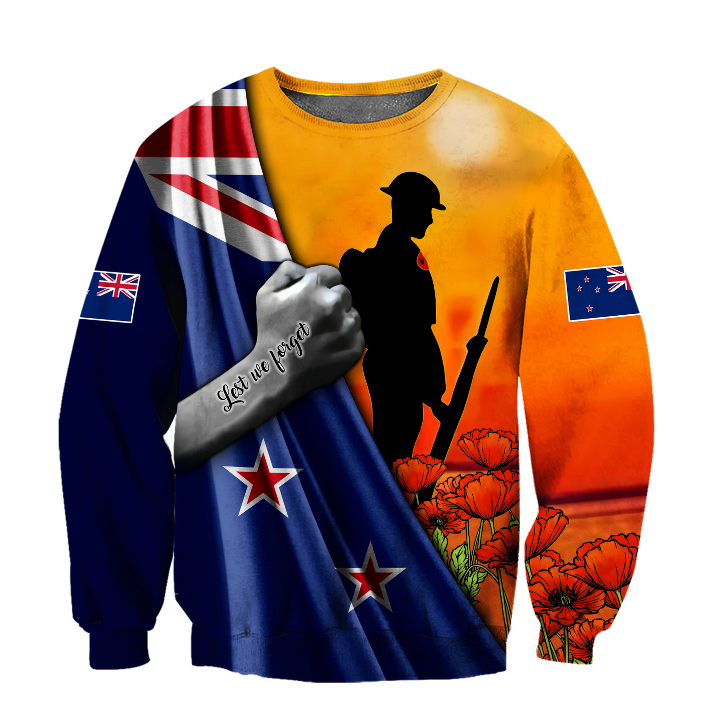 Lest we forget New Zealand Veteran 3D print shirt