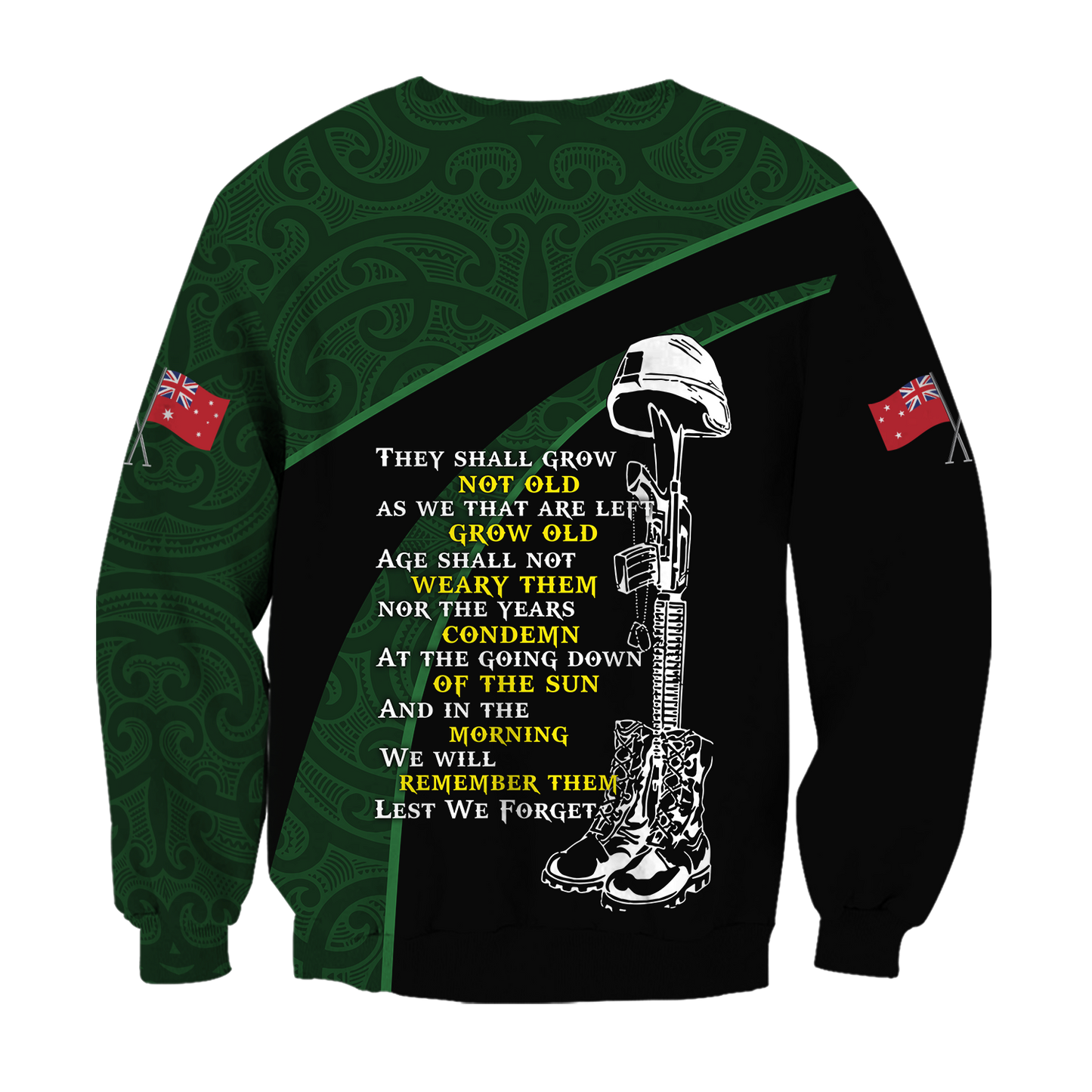 The ode Australia and Kiwi Veteran green 3D print shirts