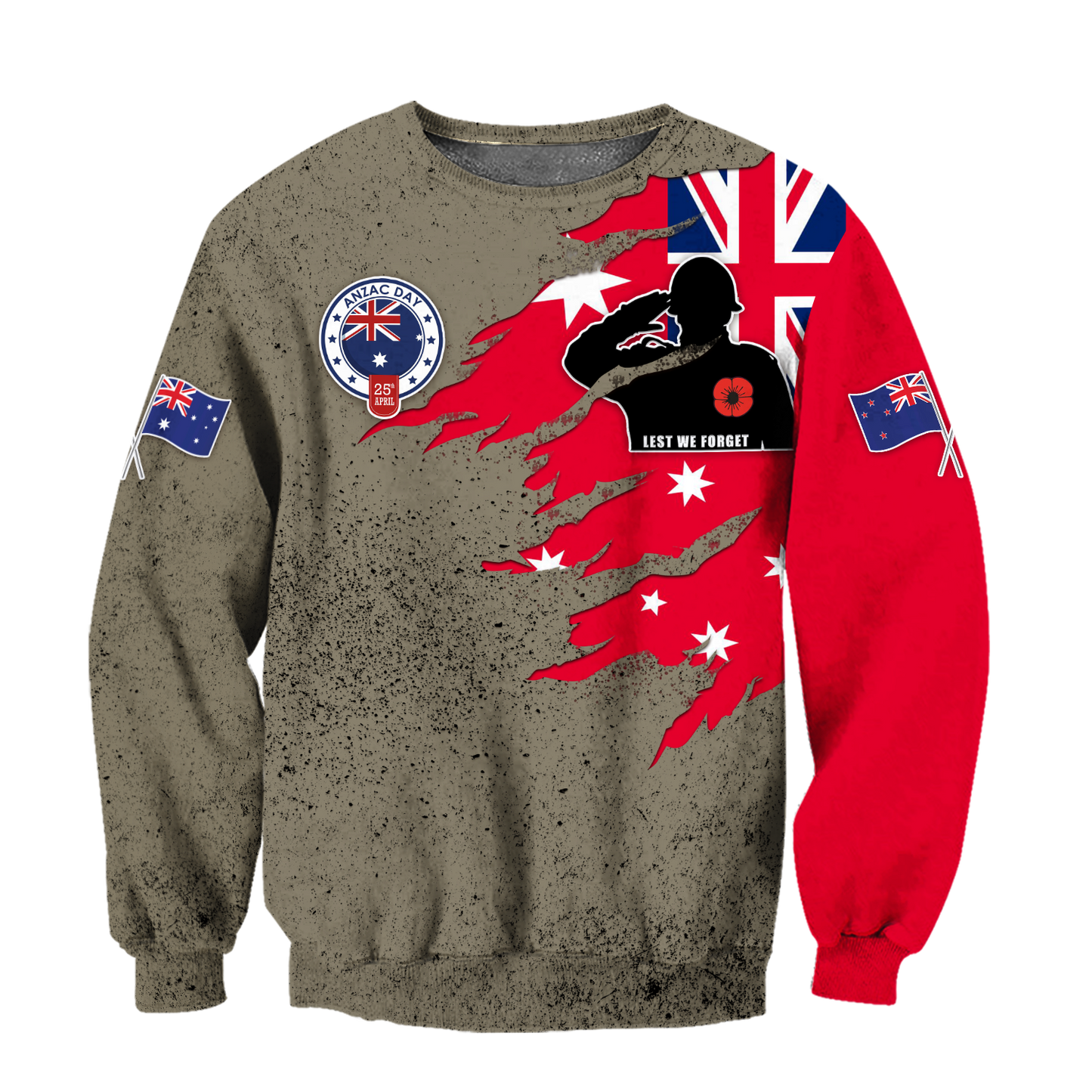 Anzac day remembrance Kiwi and Australia Veteran uniforms 3D print shirt