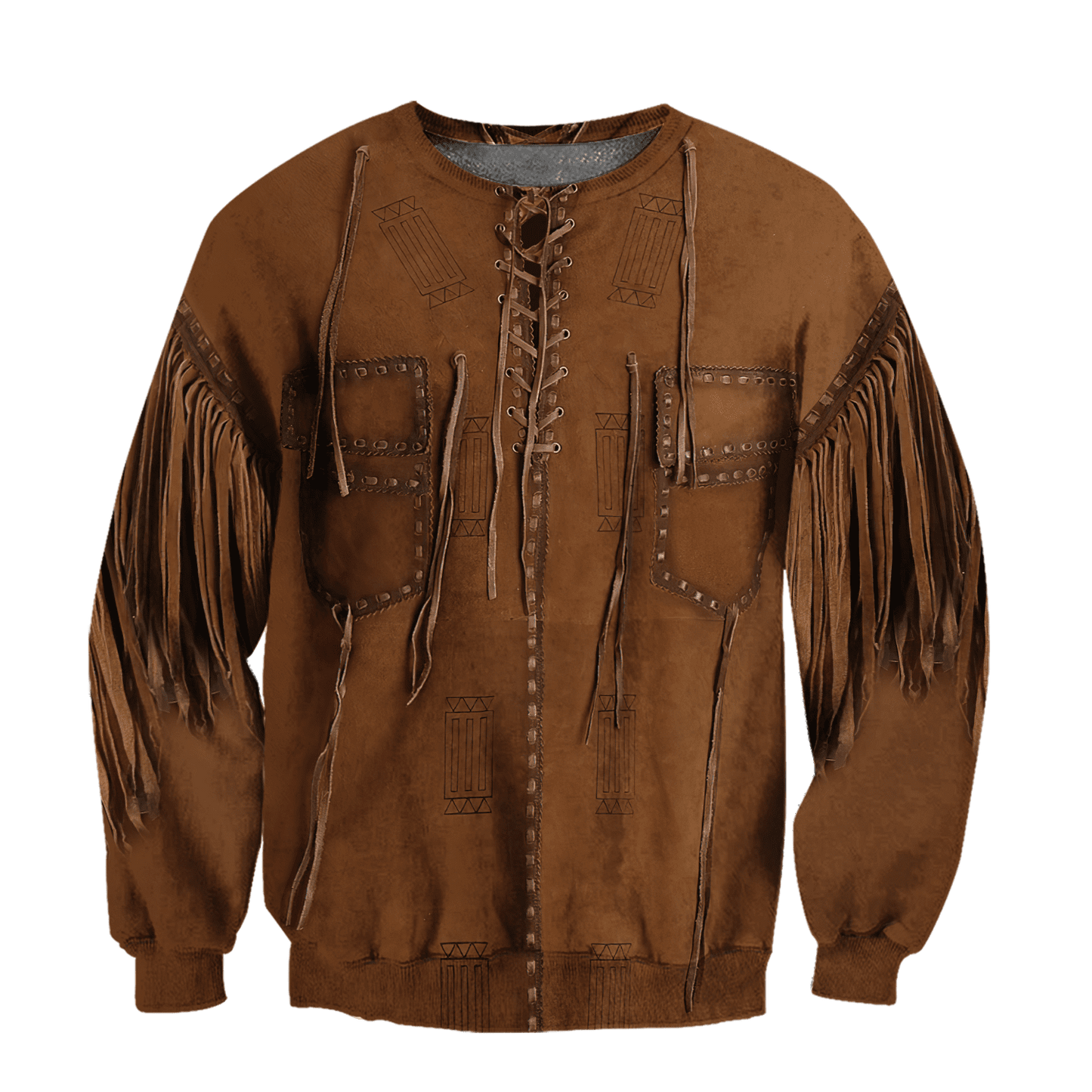 Native Cowboy Jacket No26 Cosplay 3D Over Printed Unisex Deluxe Hoodie ML