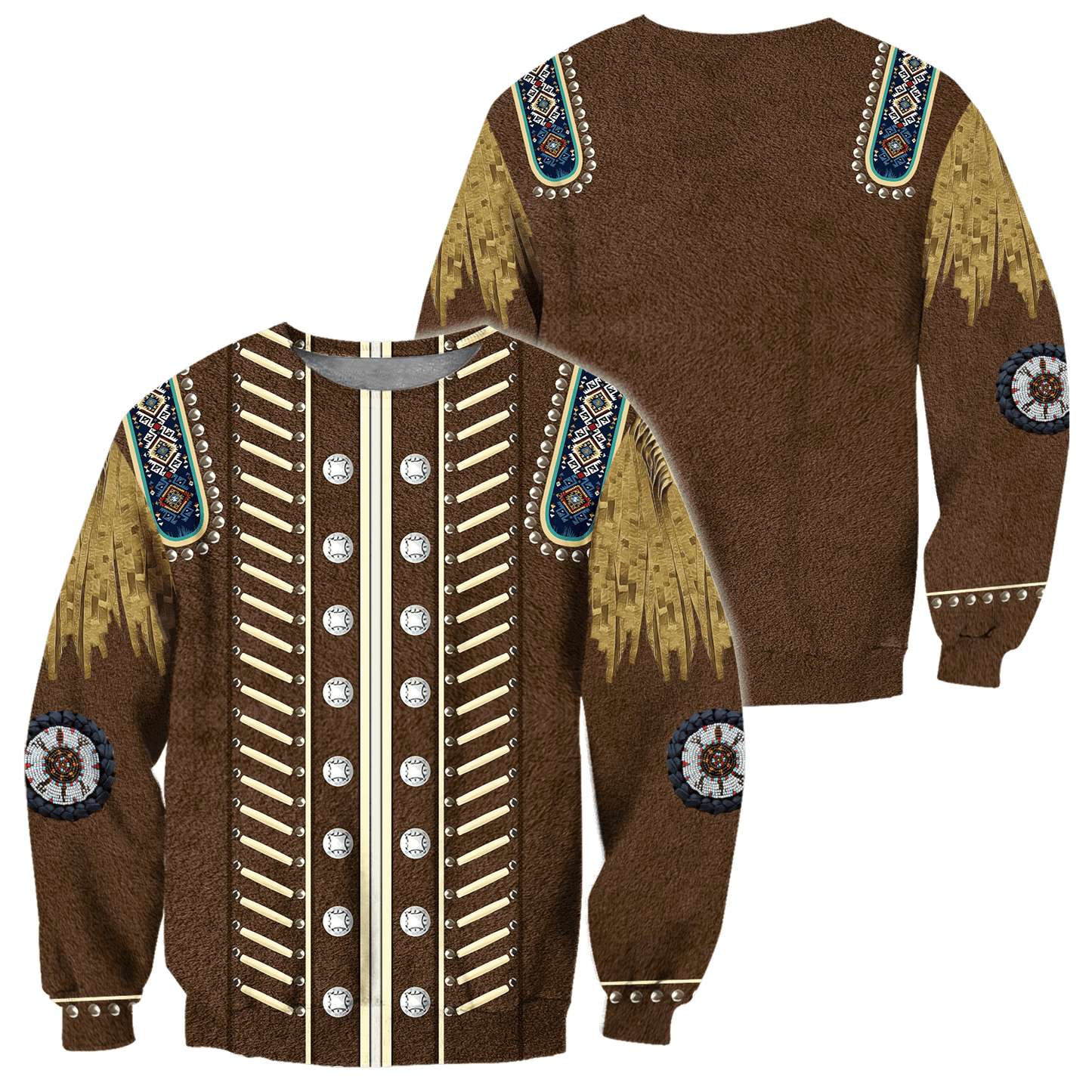 Native Cowboy Jacket No20 Cosplay 3D Over Printed Unisex Deluxe Hoodie ML