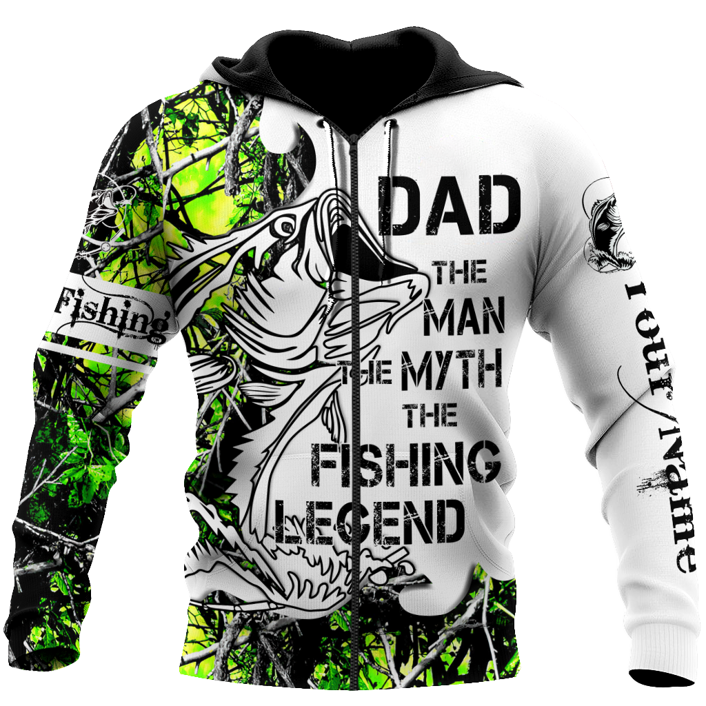 Custom name Dad Bass fishing Tattoo 3D print shirts