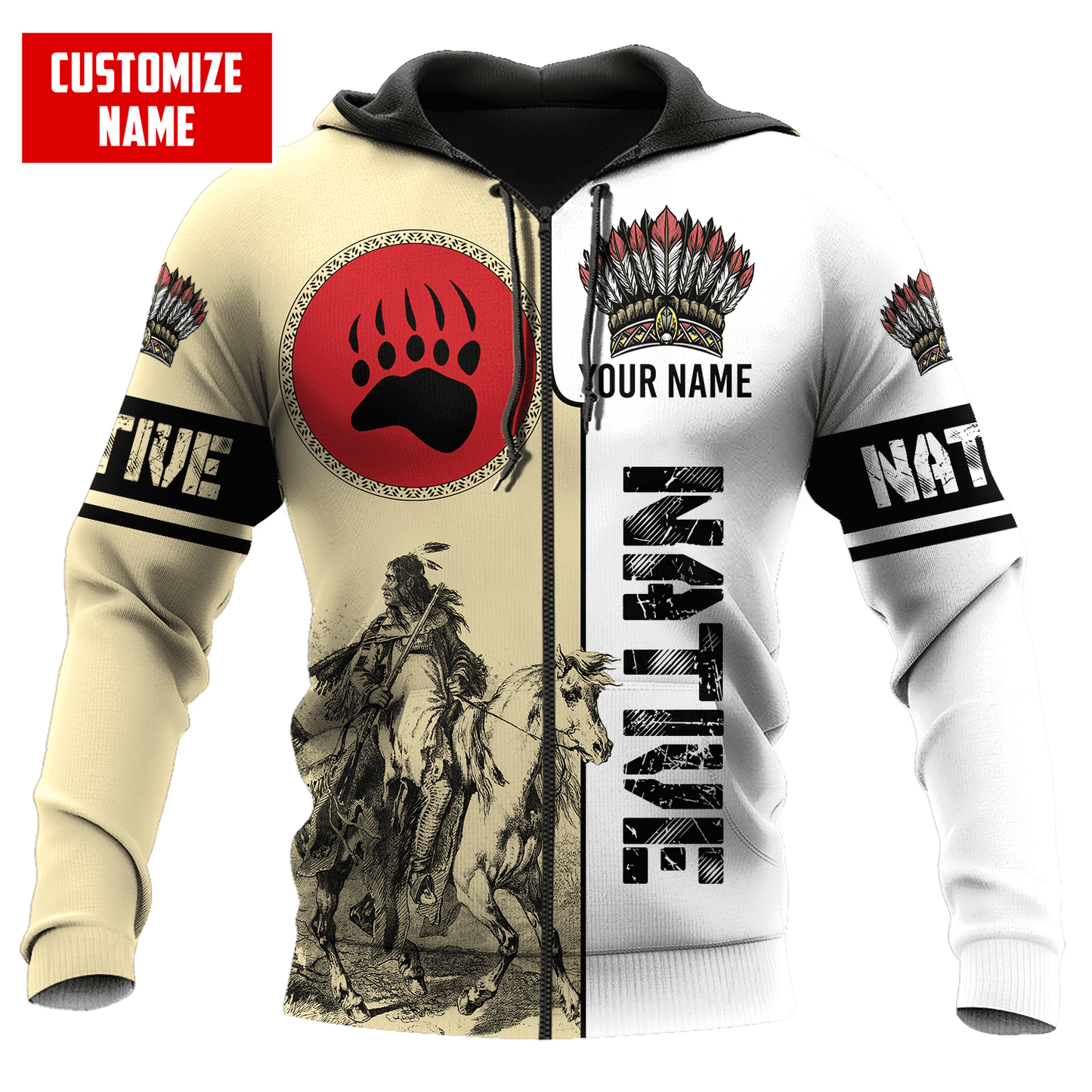Customized Name Native American 3D All Over Printed Unisex Shirts