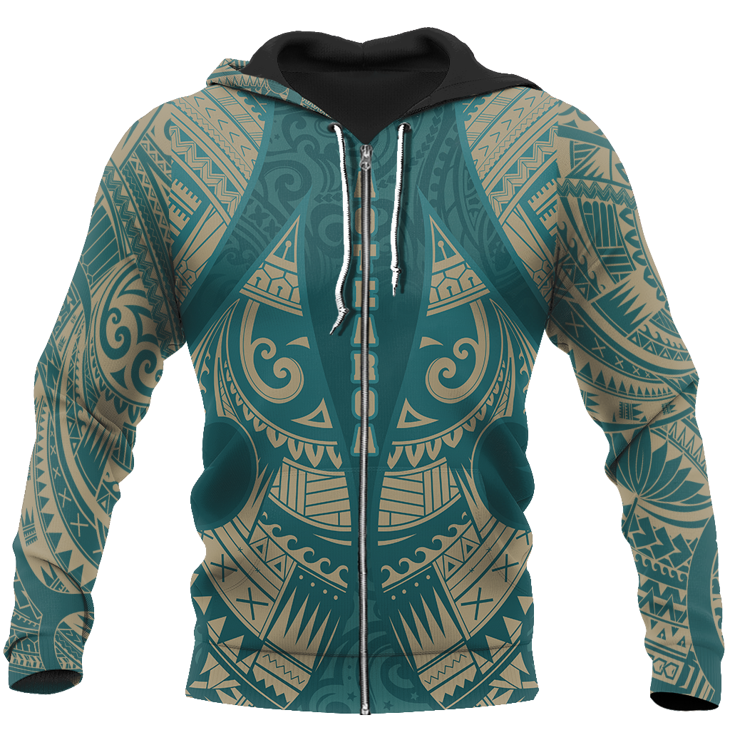 New Zealand Maori Hoodie, Hei Matau Tattoo Pullover Hoodie PL JJ150103-Apparel-PL8386-Zipped Hoodie-S-Vibe Cosy™