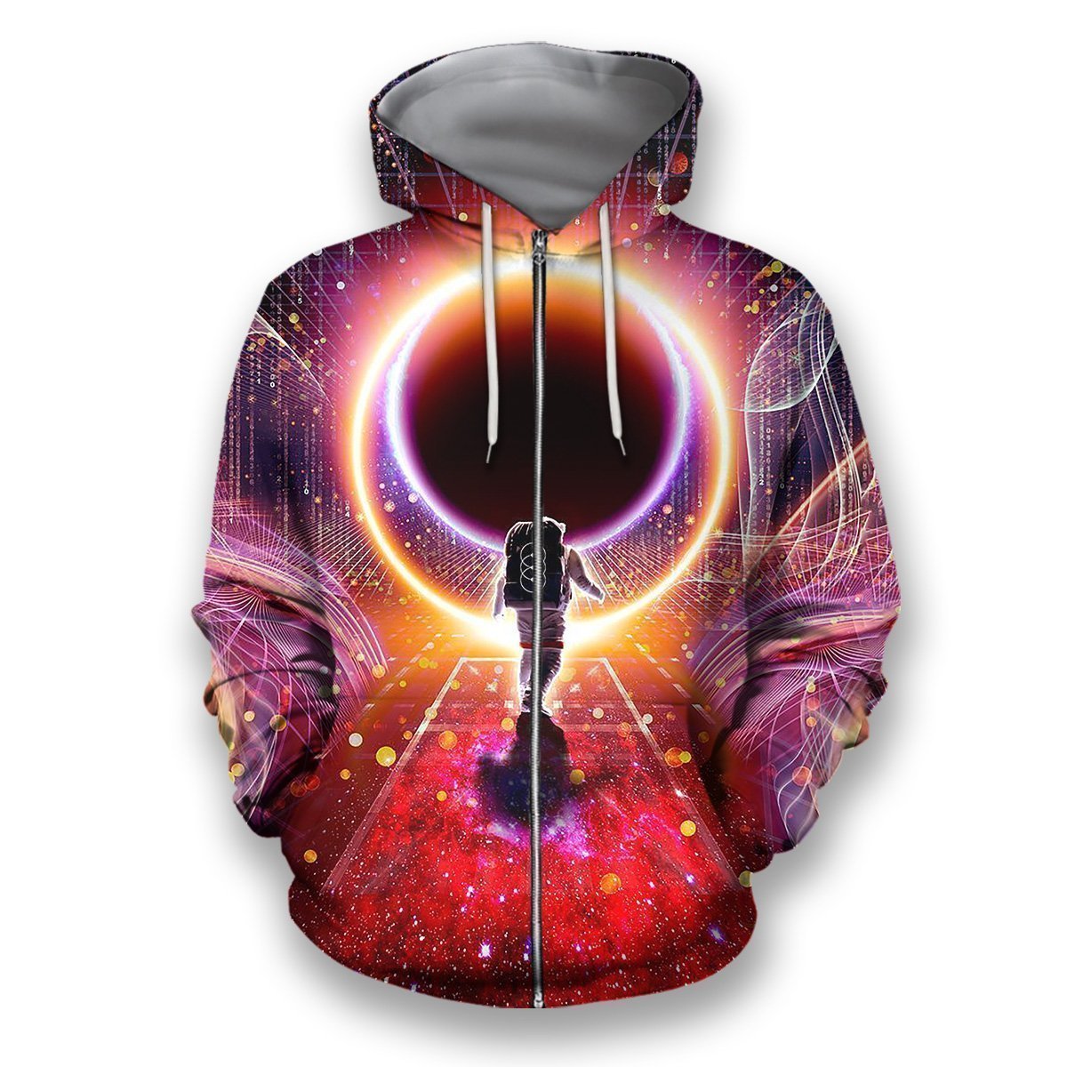 3D all over print astronaut with many planets-Apparel-HbArts-Zip-Hoodie-S-Vibe Cosy™