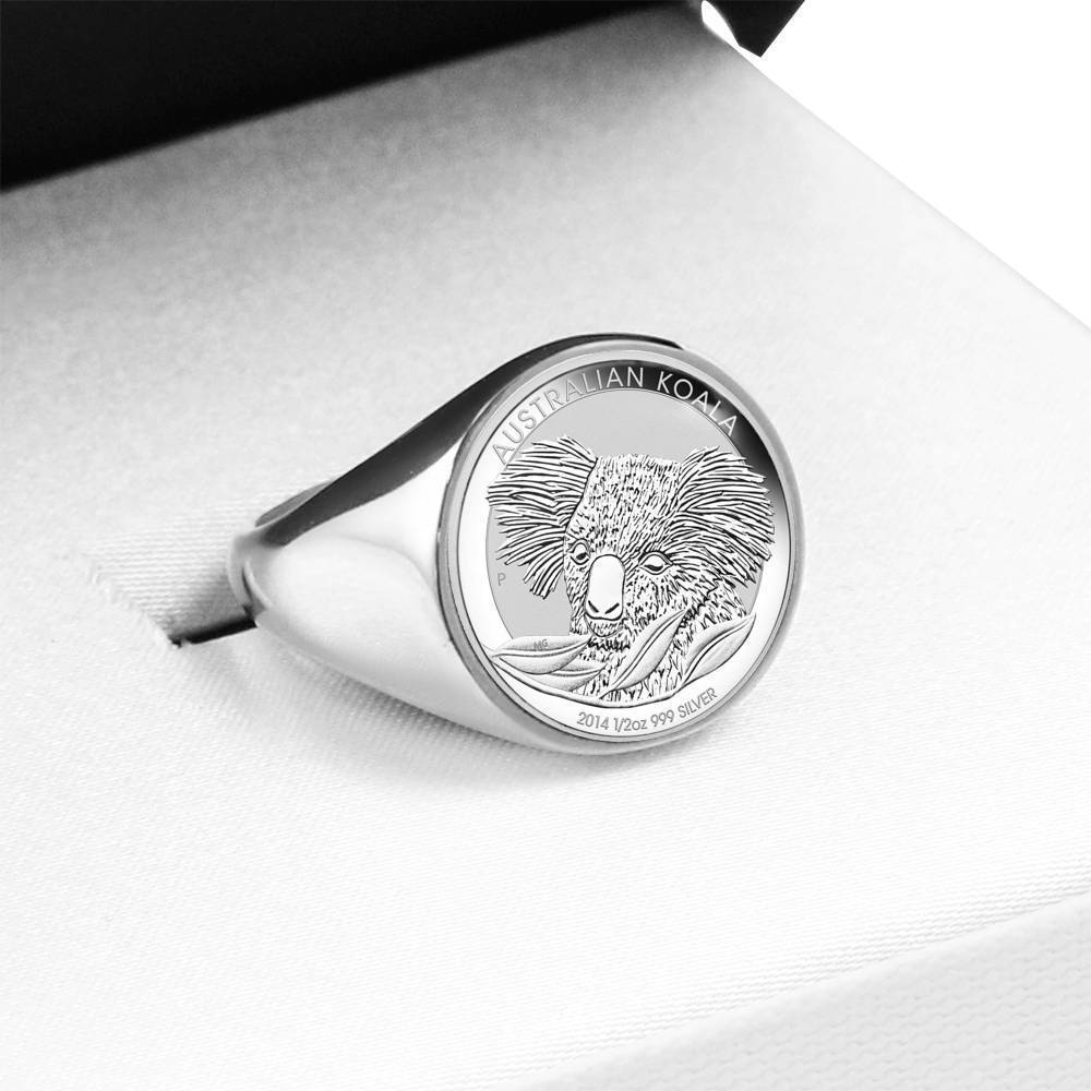 Koala Coin Ring Australia 04 K5-RINGS-HP Arts-Stainless Steel Signet Ring-Vibe Cosy™