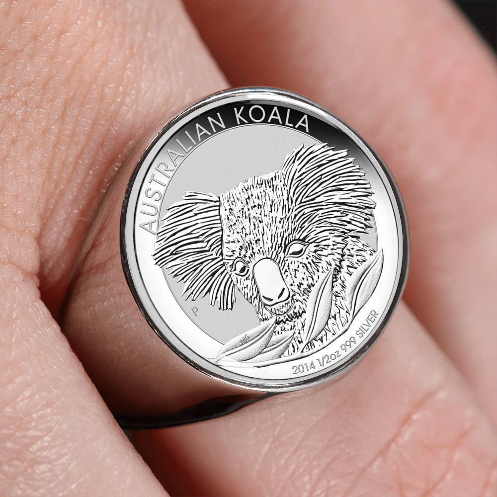 Koala Coin Ring Australia 04 K5-RINGS-HP Arts-Stainless Steel Signet Ring-Vibe Cosy™