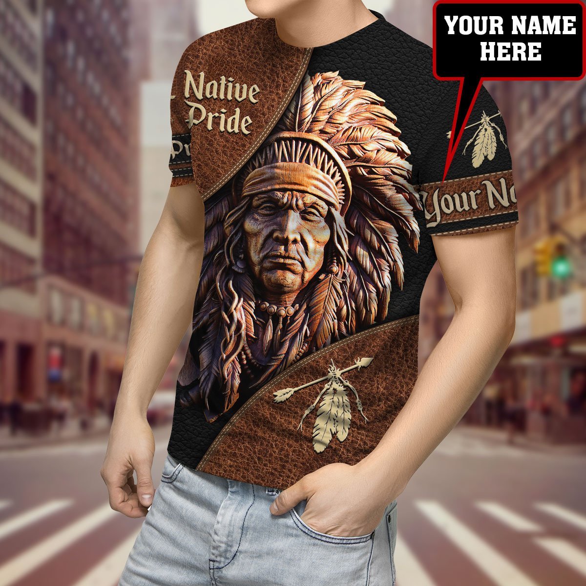 Customize Name Native American 3D All Over Printed Unisex Shirt