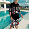 Japan Mask Tattoo 3D All Over Printed Combo T-Shirt BoardShorts