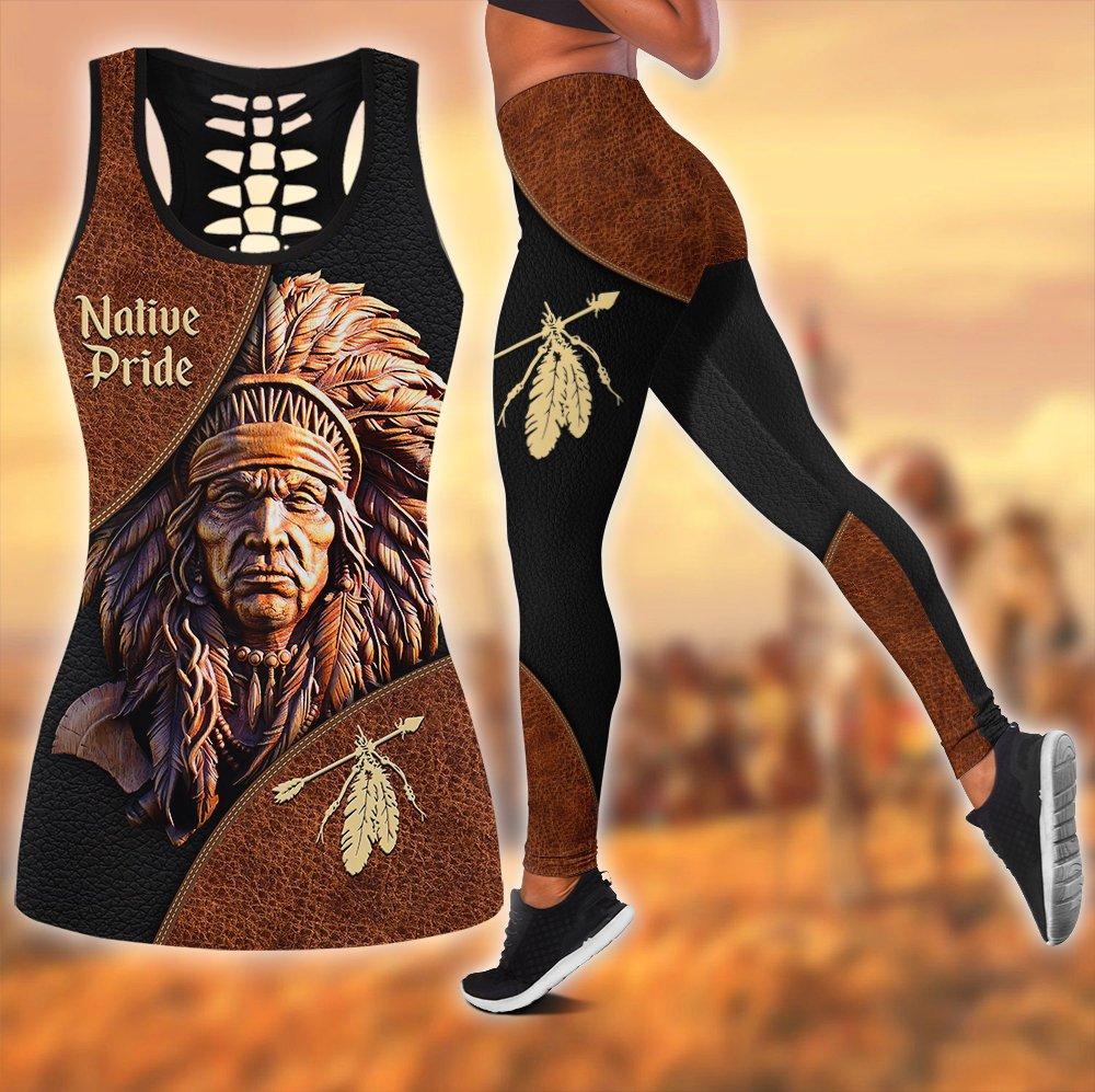 Native American 3D All Over Printed Legging + Hollow Tank