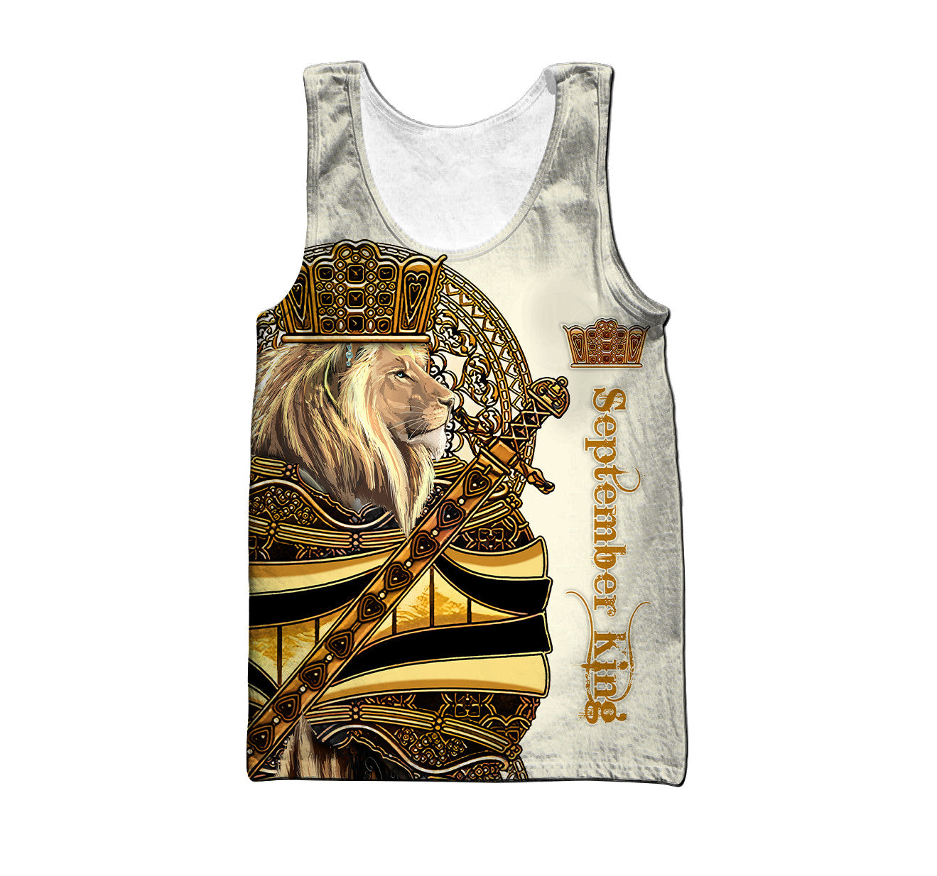 Custom Name September King Lion 3D All Over Printed Unisex Shirts