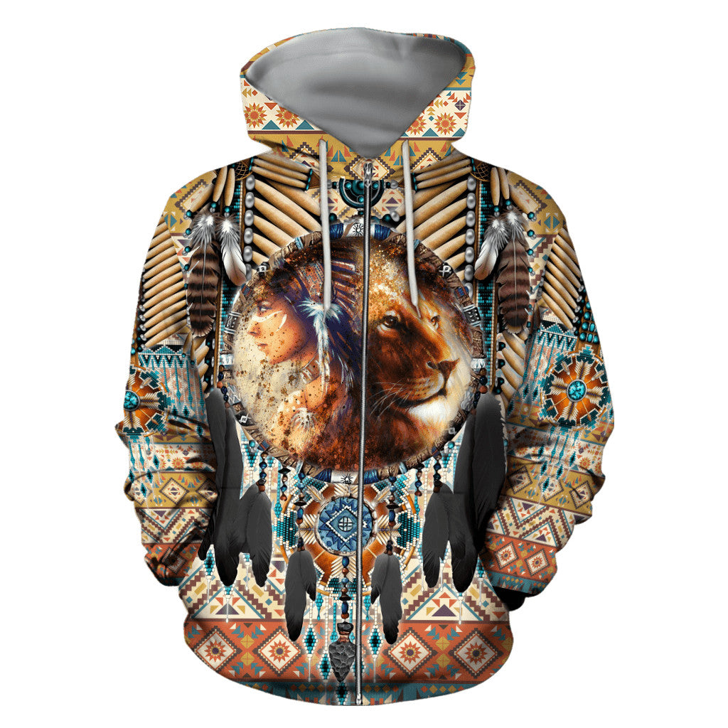 Lion Native American 3D All Over Printed Unisex Shirts