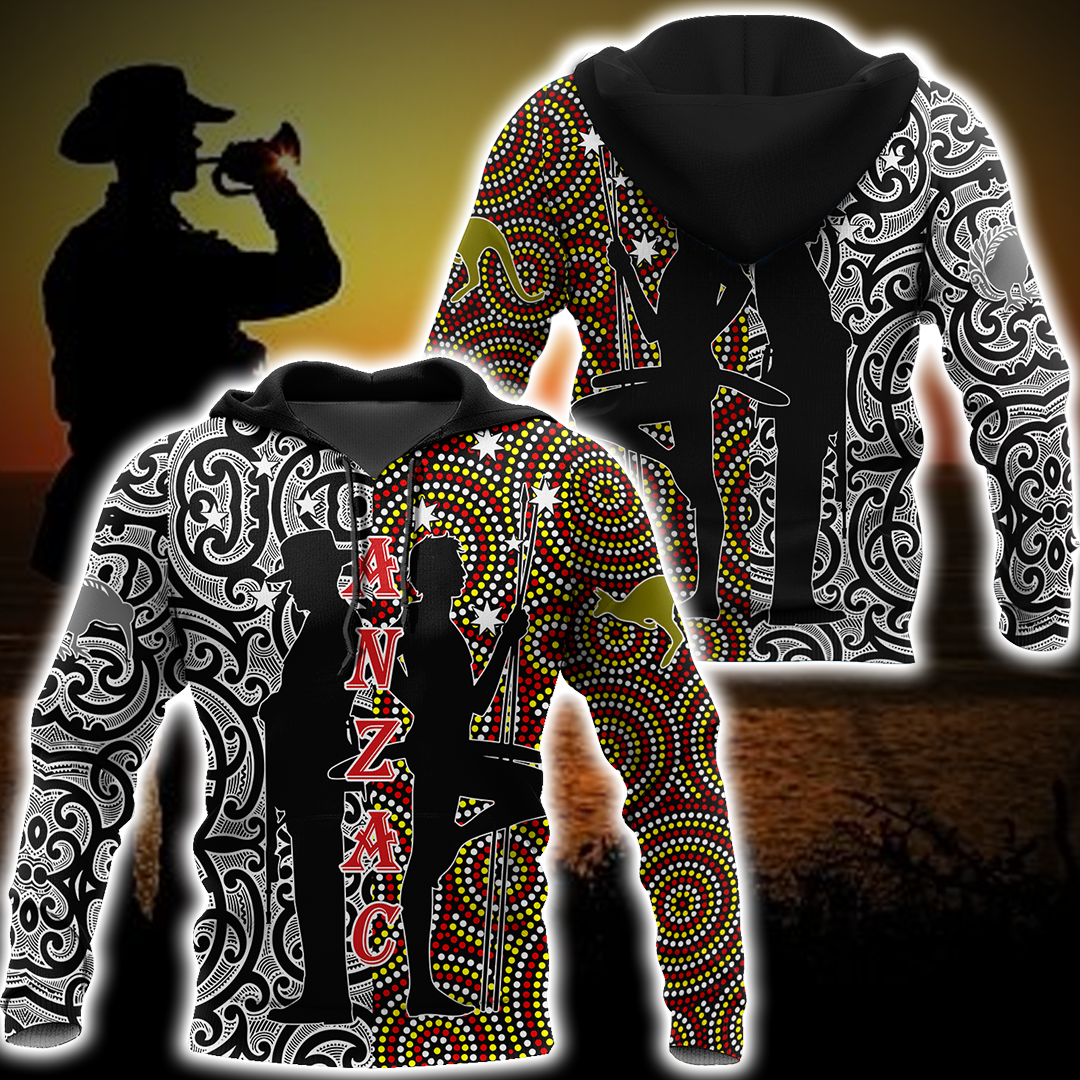 Anzac Day Australia Aboriginal And New Zealand Maori 3D All Over Printed Unisex