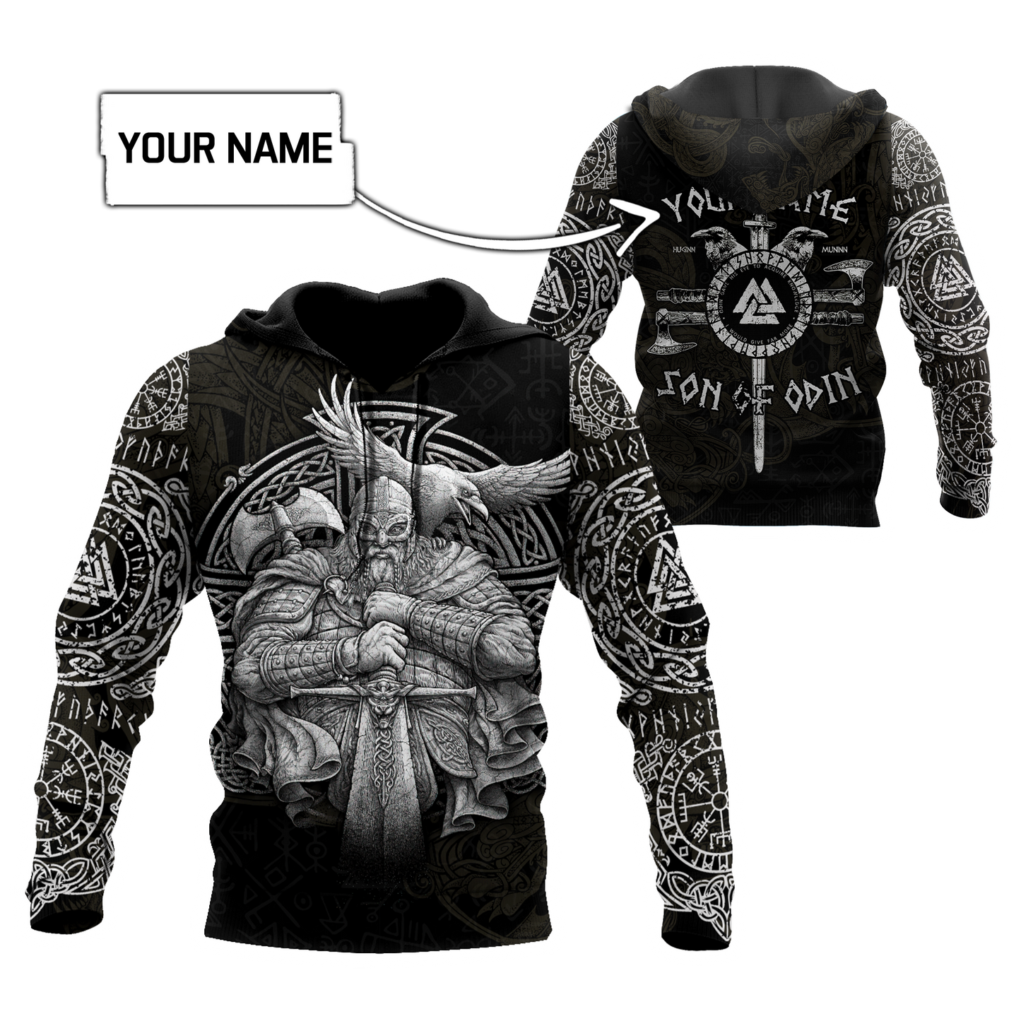 Customized Name Viking 3D All Over Printed Unisex Shirts