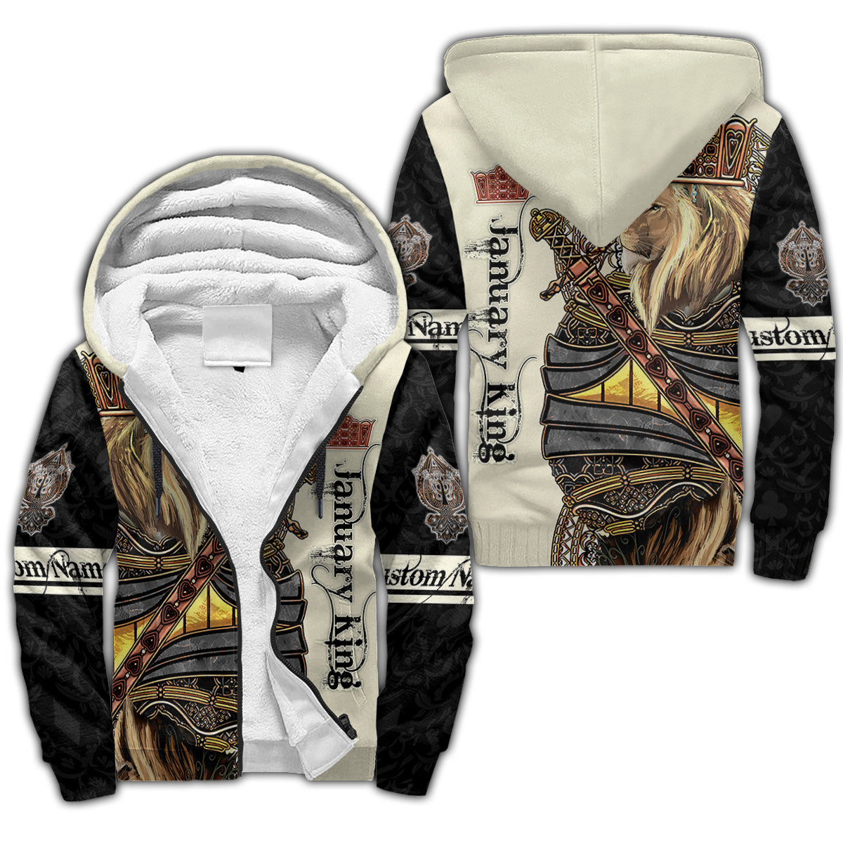 Custom Name January King Lion 3D All Over Printed Unisex Shirts