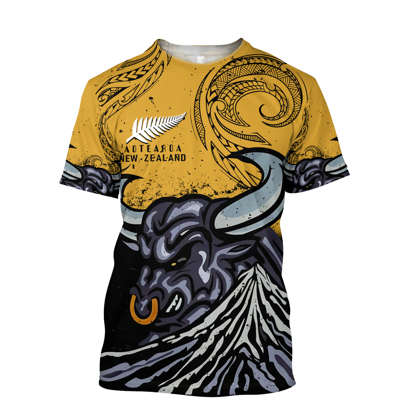 New zealand taranaki maori bull 3d all over printed shirt and short for man and women-Apparel-PL8386-T-shirt-S-Vibe Cosy™