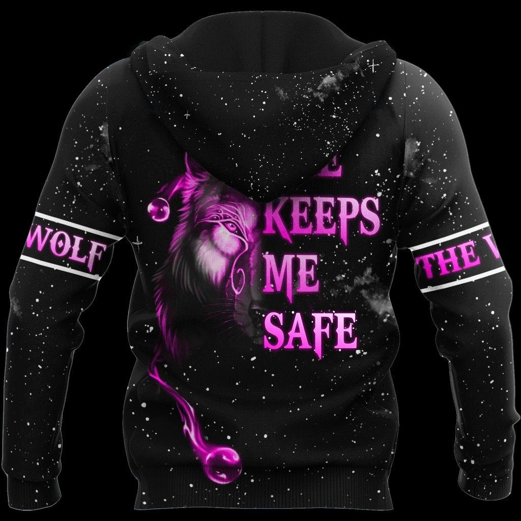 Love Gift Unisex All Over Printed Wolf Couple Hoodie MEI