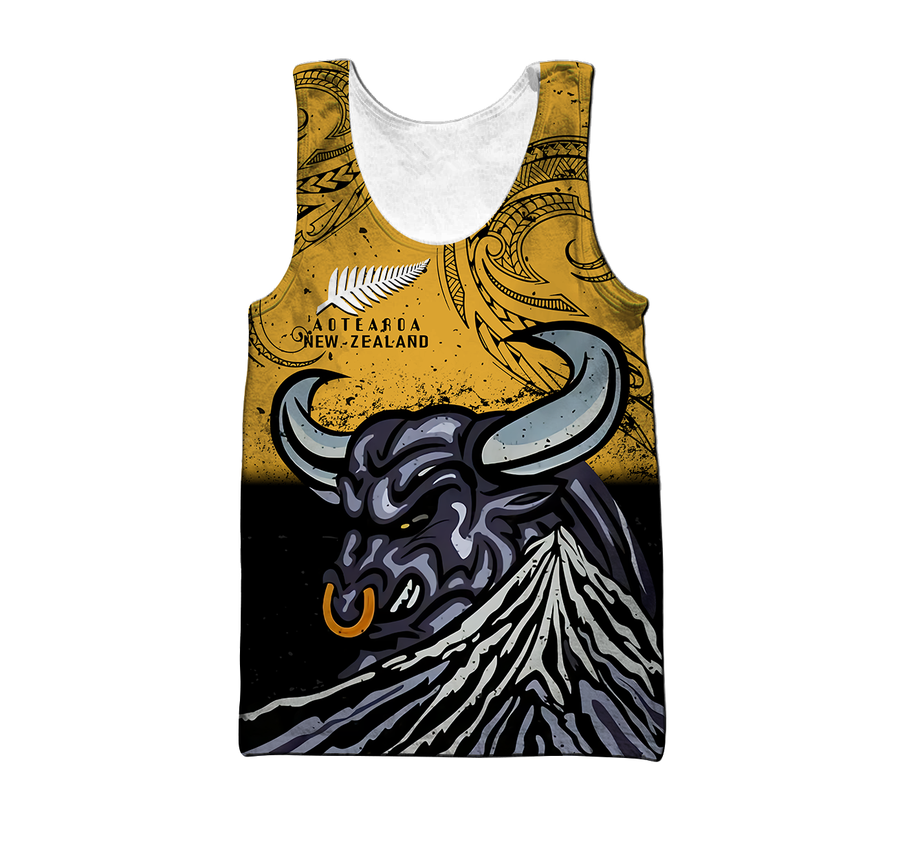 New zealand taranaki maori bull 3d all over printed shirt and short for man and women-Apparel-PL8386-Tank top-S-Vibe Cosy™