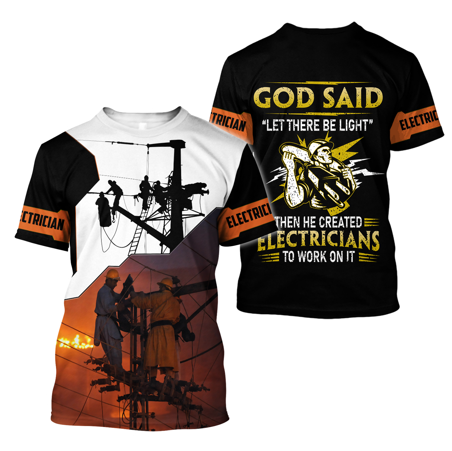 Premium Electrician Let There Be Light Unisex All Over Printed Shirts MEI