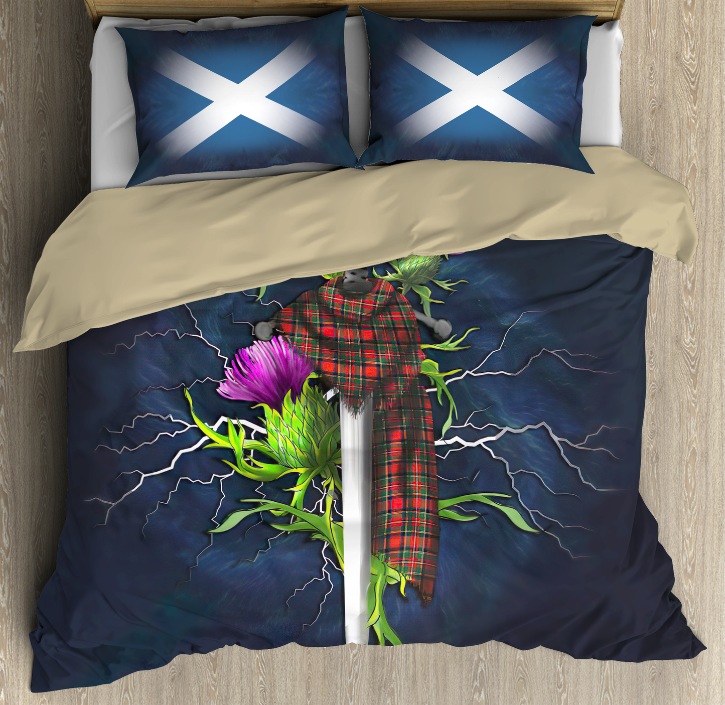 Scotland Sword Tartan Bedding Set MH2007201-Bedding Set-TT-Twin-Vibe Cosy™